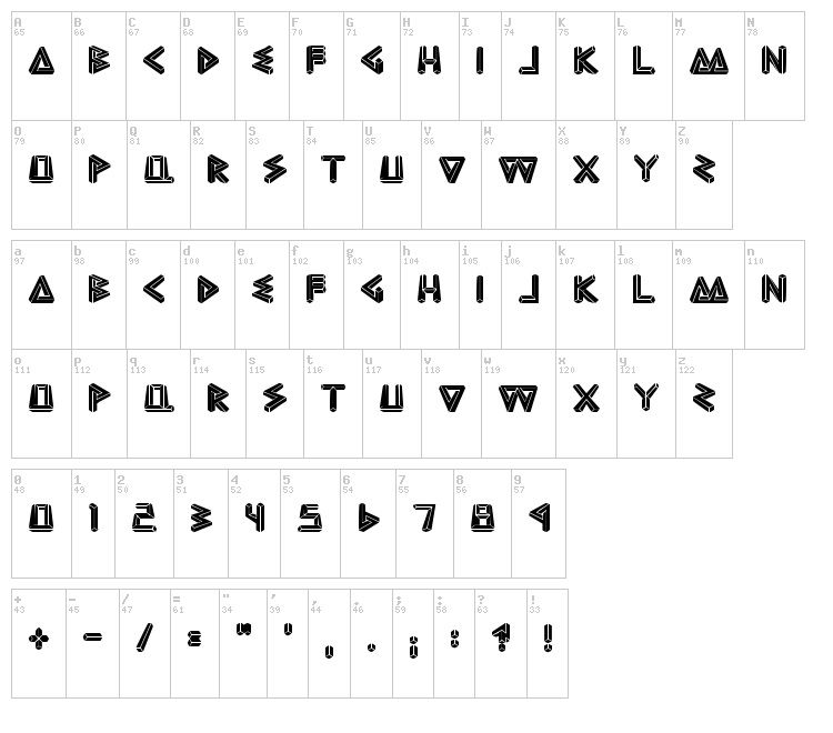 Bad Escher font map